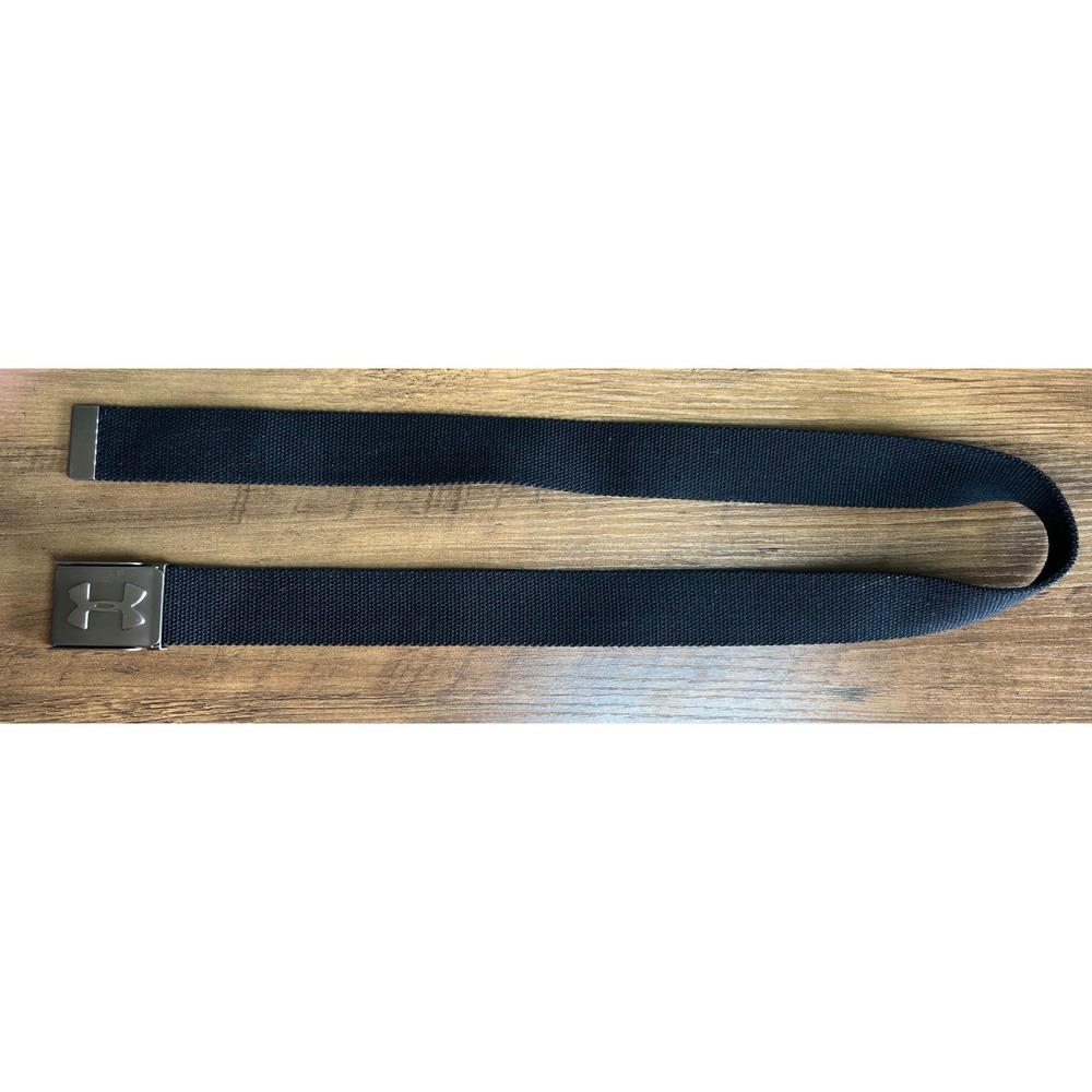 Under Armour Mens Webbed Golf Belt Black Adjustable Metal Buckle One Size